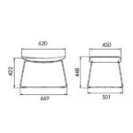 Medidas Opus Lounge Puff Trapezoidal